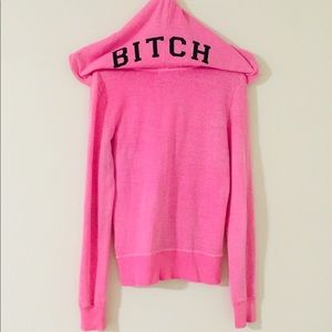 NWT Wildfox “BITCH” Hood Track Jacket